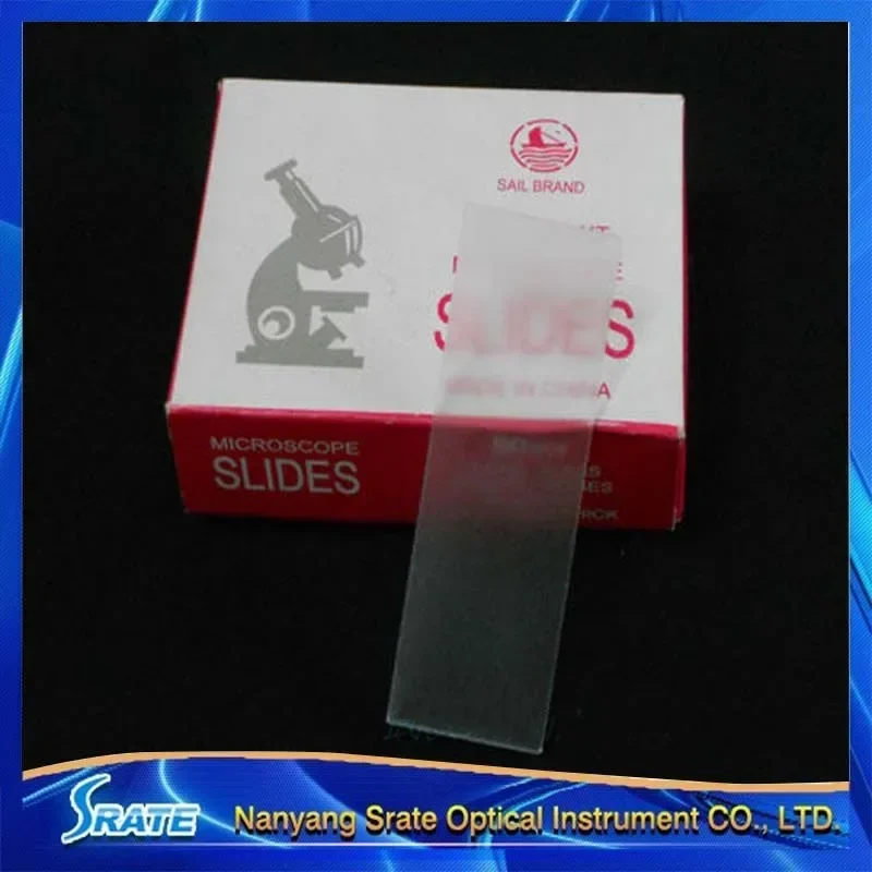 50pcs Blank Microscope Glass Slide Slides Single Side Frosted Slides Specimen Lens Microscope Accessories