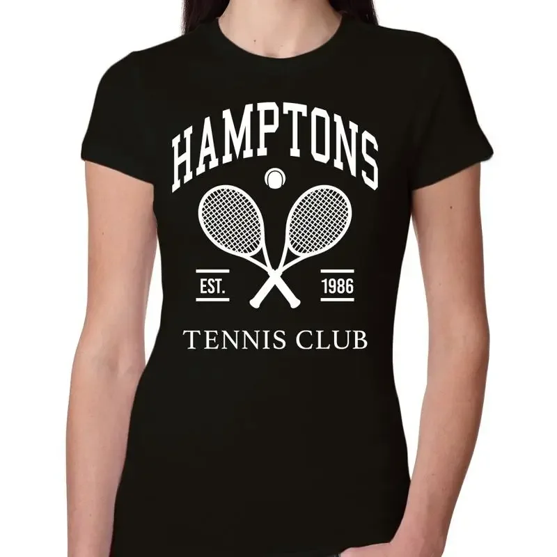Hamptons Tennis Club Est 1986 Sports Women Slim Fit Junior T Shirt