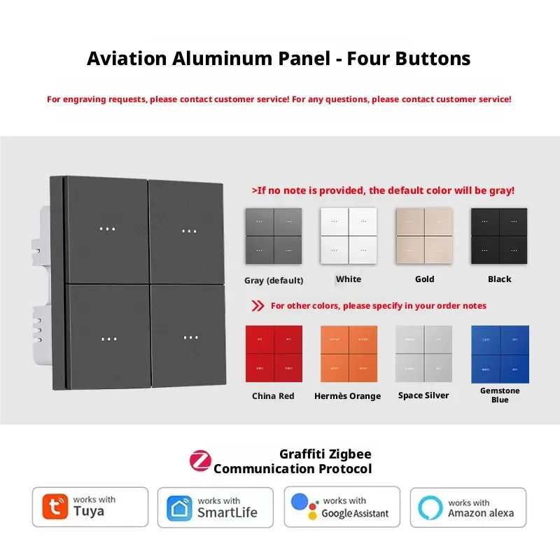 Tuya Smart Life Zigbee Smart Wall Switch Is Compatible With Alexa Google Home And Can Be Remotely Controlled For Scene Control