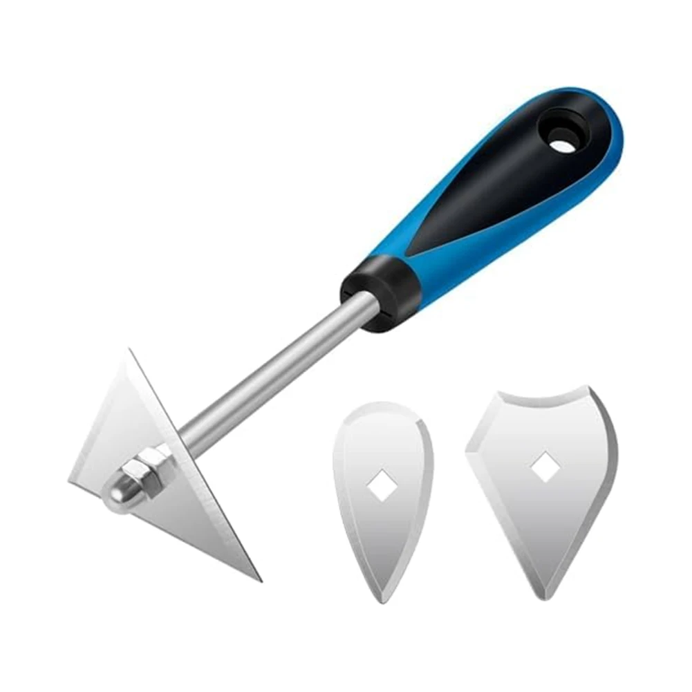 Metal Paint Scraper Tool Set with Wide Base Support and Spring-Loaded Friction Mechanism to Maintain Blade Position During Use