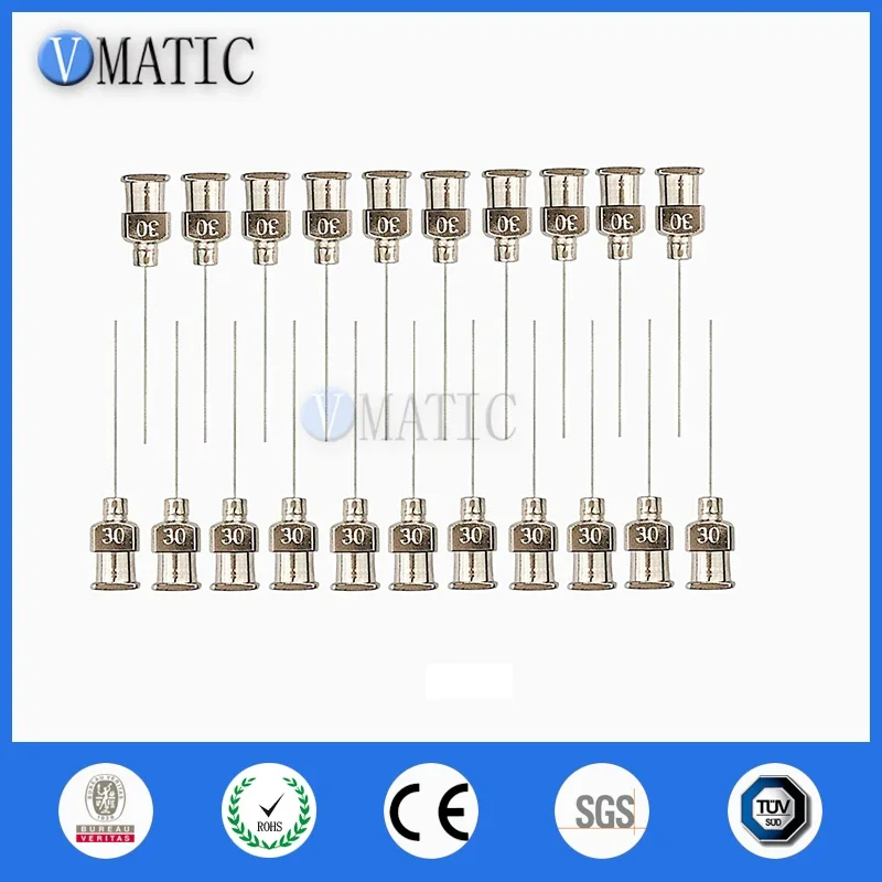 Kostenloser Versand 12 Stücke 1 Zoll Spitzenlänge 30G Stumpfe Edelstahl-Dosiernadeln Spritzennadelspitzen Kleber-Dosiernadel
