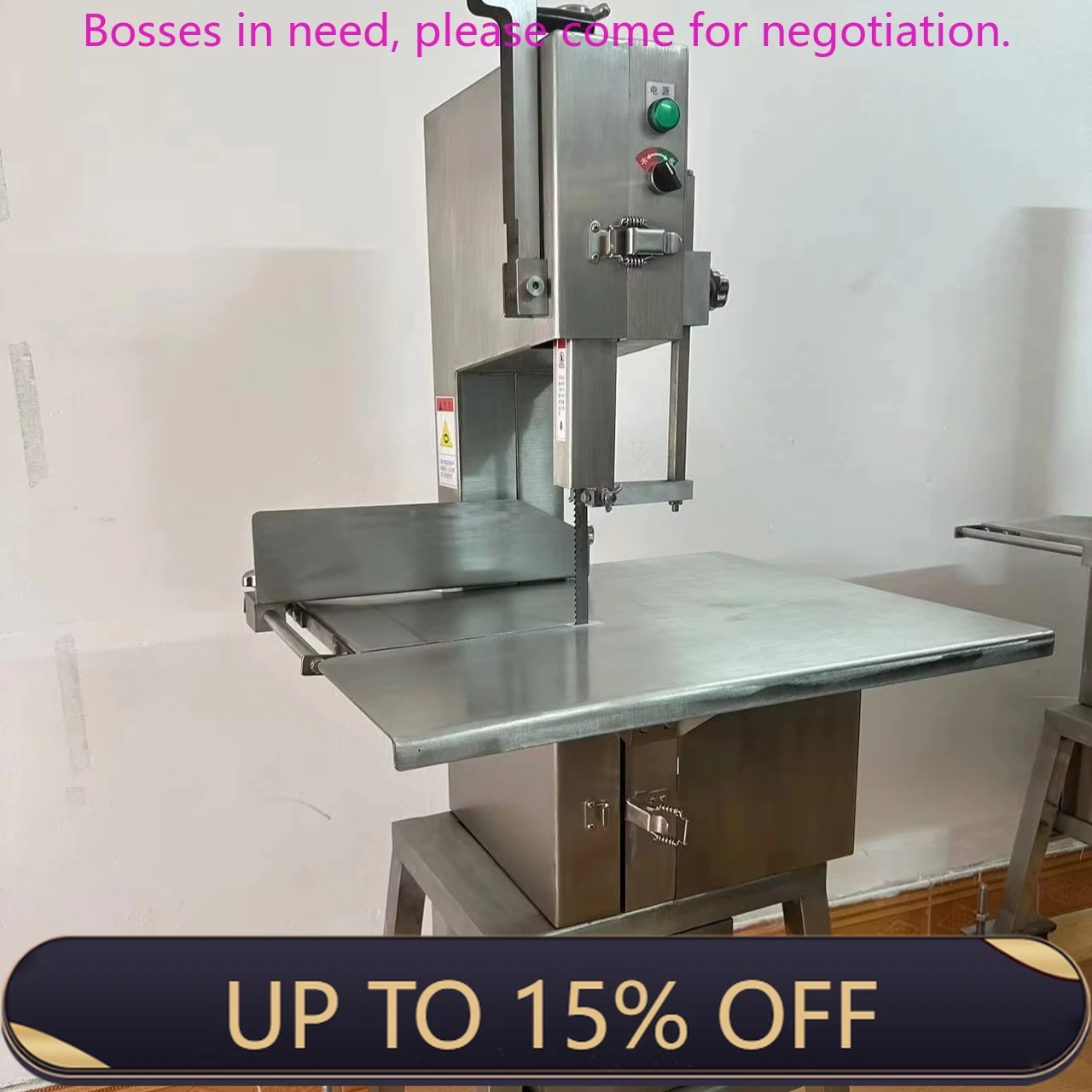 

Stainless Steel Commercial Large Meat Slicer / Fish Cutting Machine / Meat Bone Saw Machine