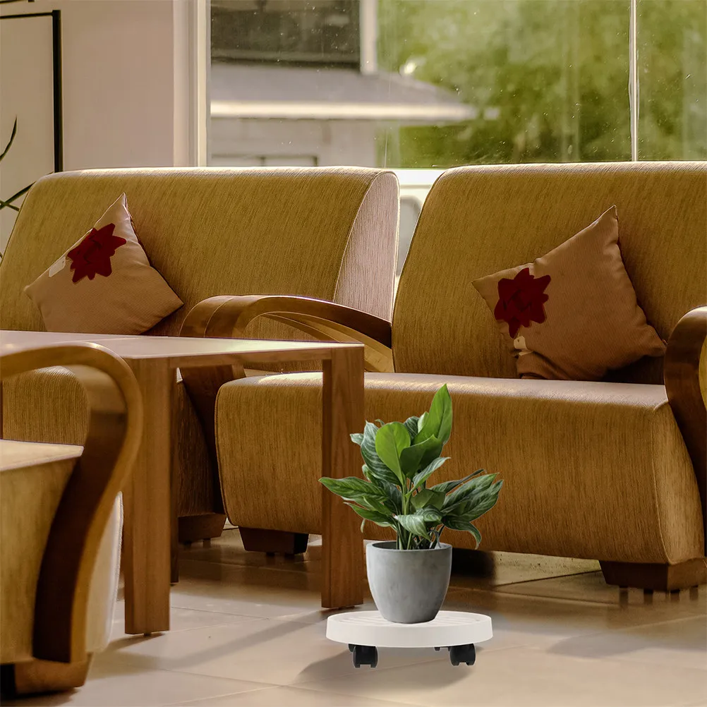 Flowerpot Tray Rolling Plant Tray PP Material Plant Coaster Movable Flower Pot Holder Smooth Rolling Planter Trolley for Indoor