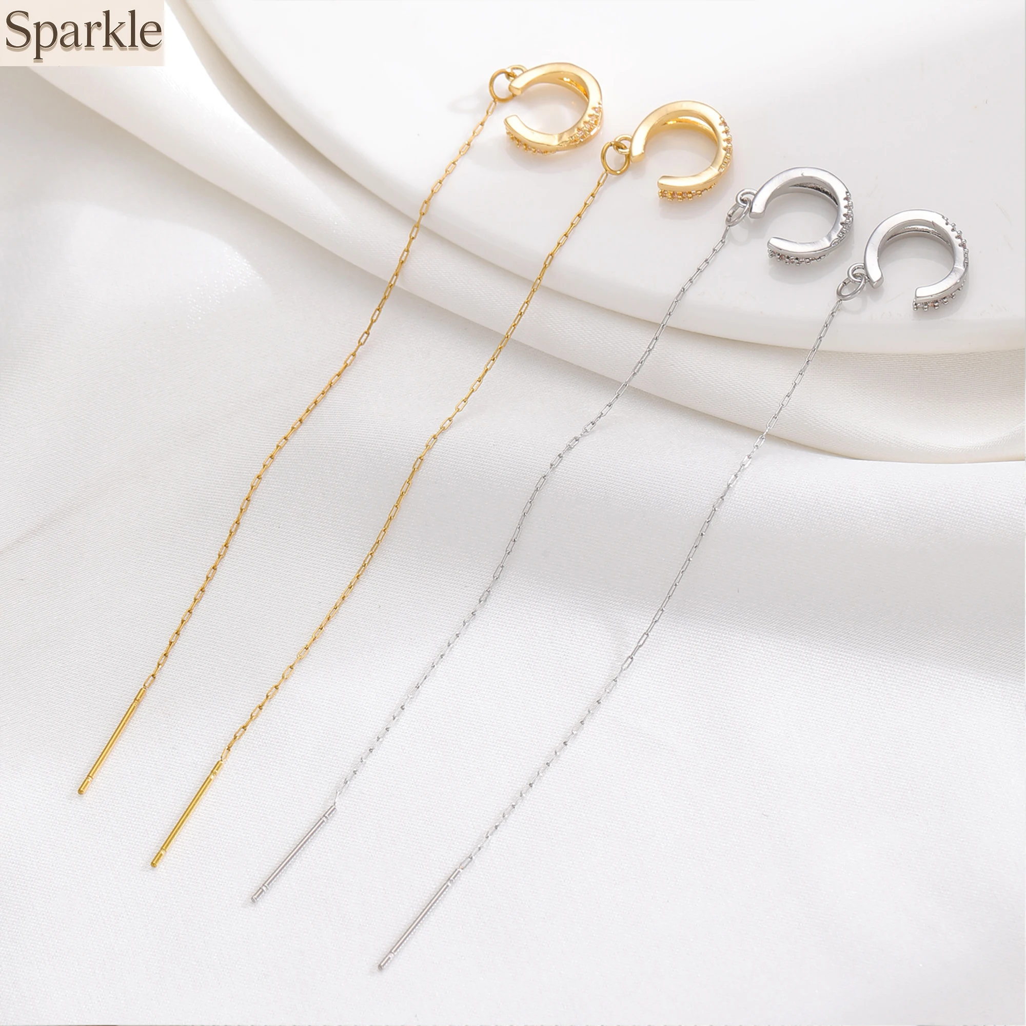 

Gold/Silver Chain Tassel Ear Cuff Set Minimalist Wrap Ear Chain Dangle Earrings for Women Fashion Jewelry Gift