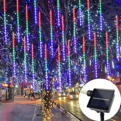50cm/30cm Solar Meteorsc hauer Regen Lichterkette 8 Röhren LED Licht Outdoor Dekor Hochzeit Garten Urlaub Weihnachten Straßen laterne