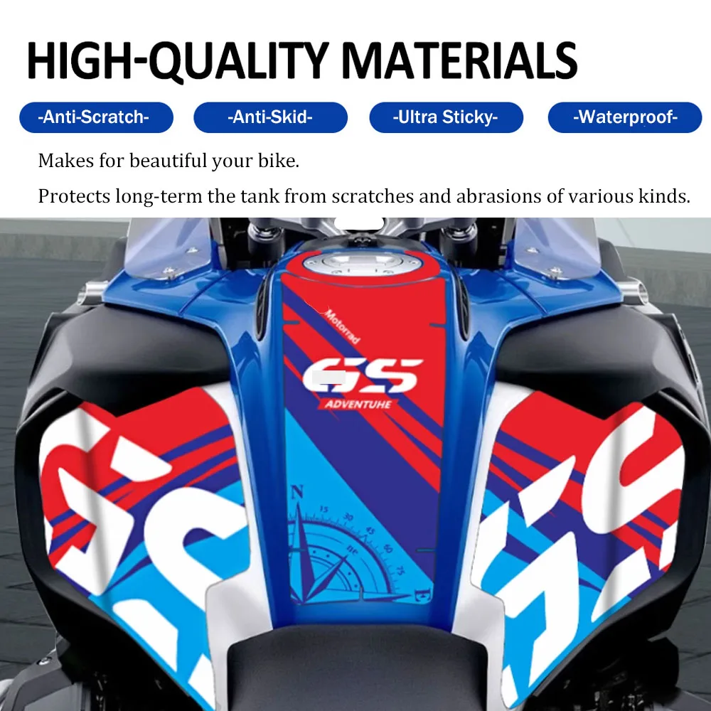 Motorcycle Anti Slip Side Knee Grip Sticker For BMW R1200GS R1250GS Adventure 2013-2023 R1250 GSA Fuel Tank Pad Protection Decal