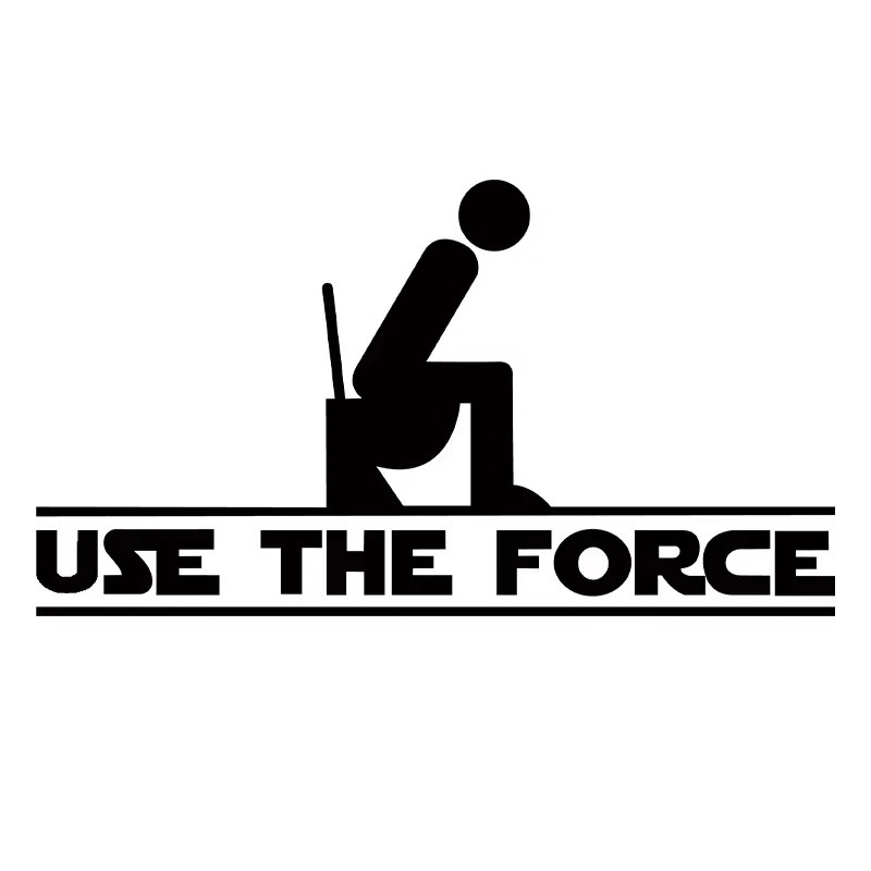 SPACE WARS BATHROOM Vinyl Wall Sticker Decor, FUNNY WC TOILET SEAT Decals Decoration, USE THE FORCE Quote Wall Decals Sticker