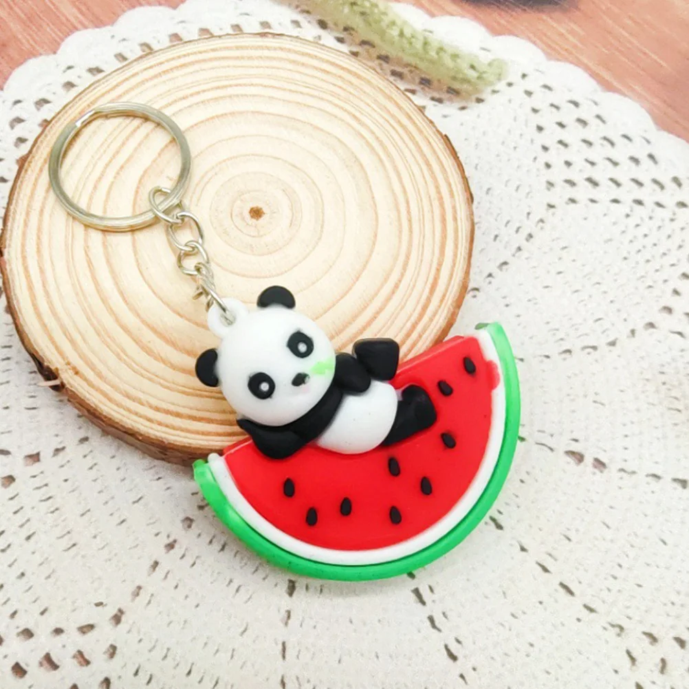 

4Pcs Fruit Panda Keychain Cute Animal Pendant for Bag Backpack Decorative Hanging Ornament Lovely Key Ring Accessory