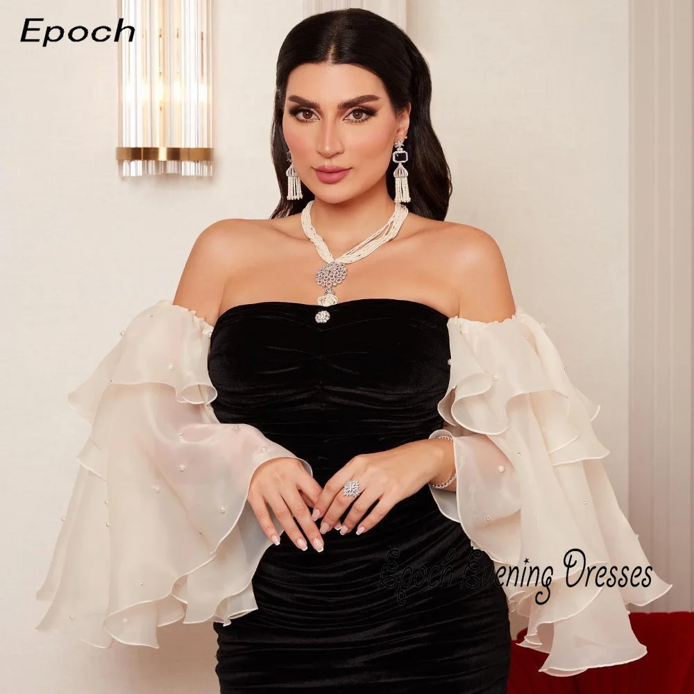 Epoch Avondjurk Straight فساتين مناسبة رسمية Elegante Strapless Poff Mouw Hoge Split Homecoming Galajurk Sexy Vrouwen 2024