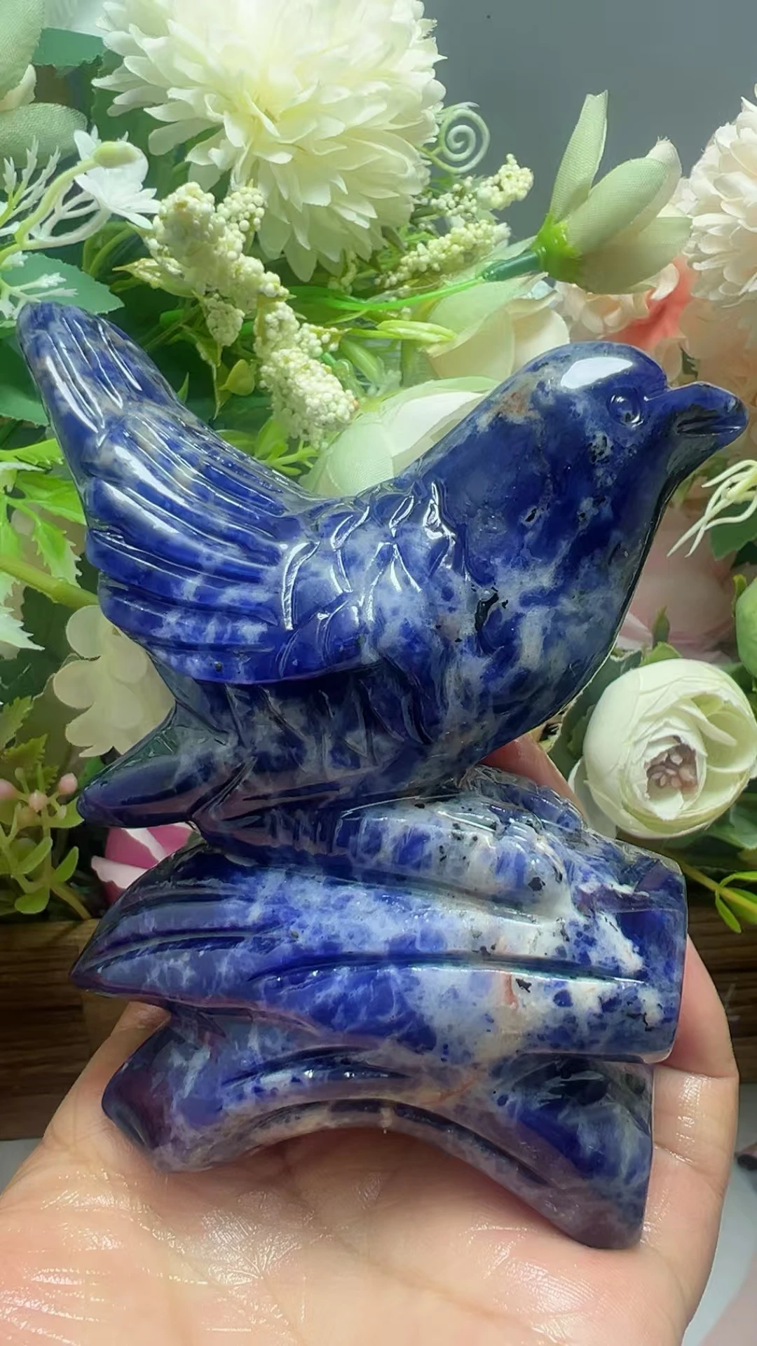 

Natural Rose Quartz Crow Handmade Carved Powerful Statue Fengshui Home Decoration Gift 1pcs