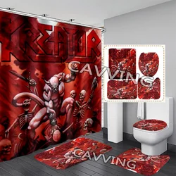 Kreator Rock 3D Printed  Shower Curtain Waterproof Bathroom Curtain Anti-slip Bath Mat Set Toilet Rugs Carpet Home  K02