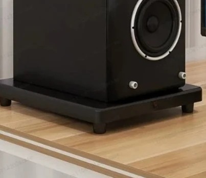 Sturdy Subwoofer/Amplifier Stand - Dual-Layer Design with Thick Foot Nails, Matte Black, Fixed Size for Maximum Stability