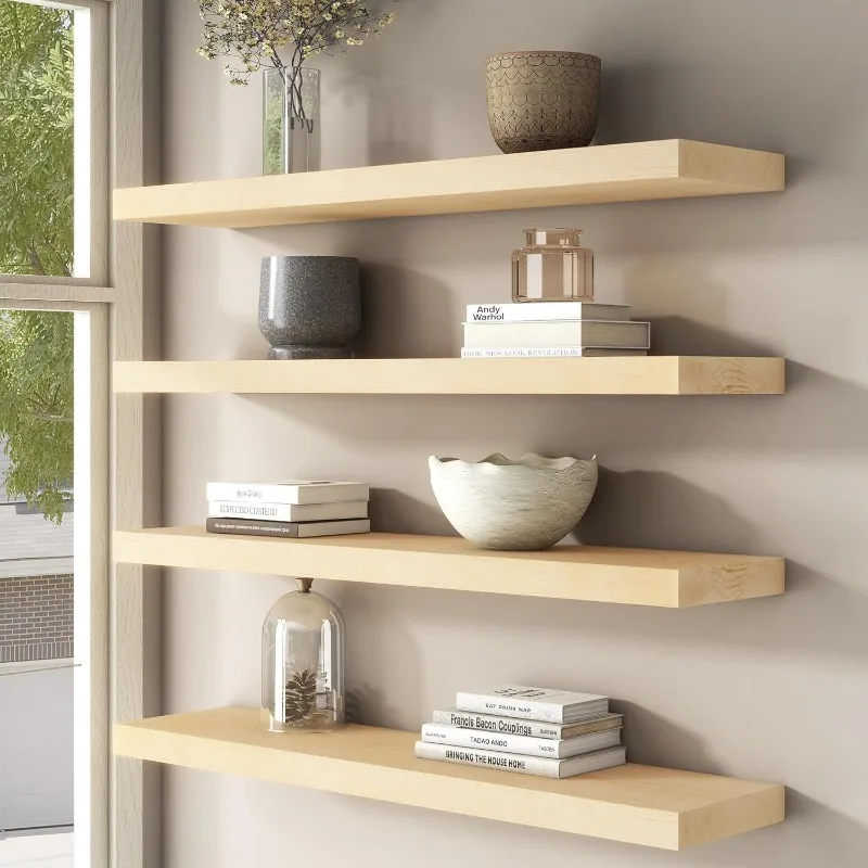 Christmas.home.Floating Shelves for Wall, USA-Sourced Maple Woo Nursery Book Storage Shelf Kids Bookshelf, Display Shelf