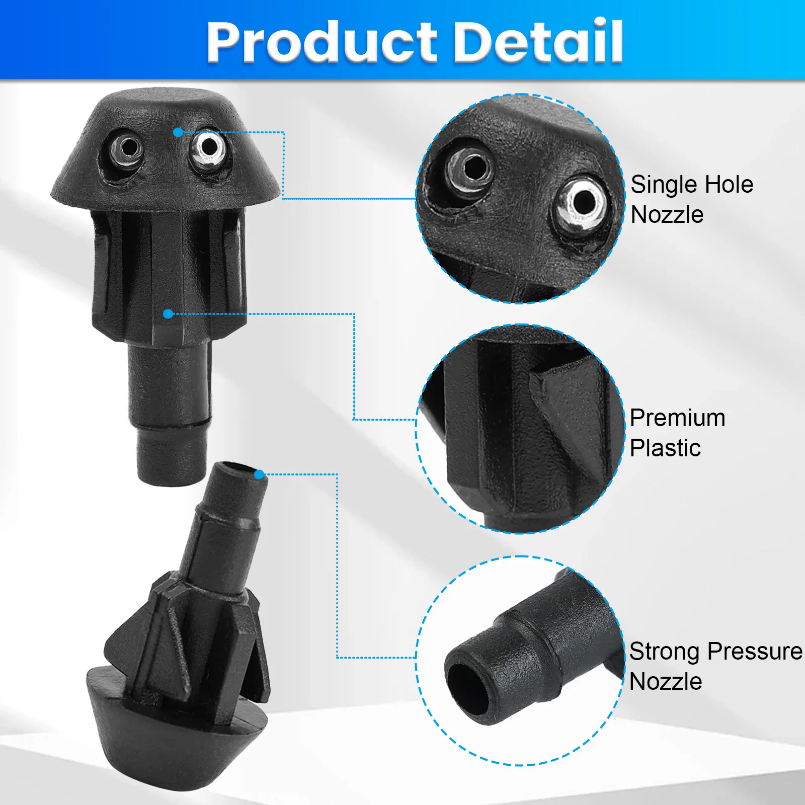 Picture 4: Pair Front Windscreen Wiper Washer Jet Nozzle Spray For Peugeot 106 205 206 306 506 Hood Water Liquid Jets Window Windshield
