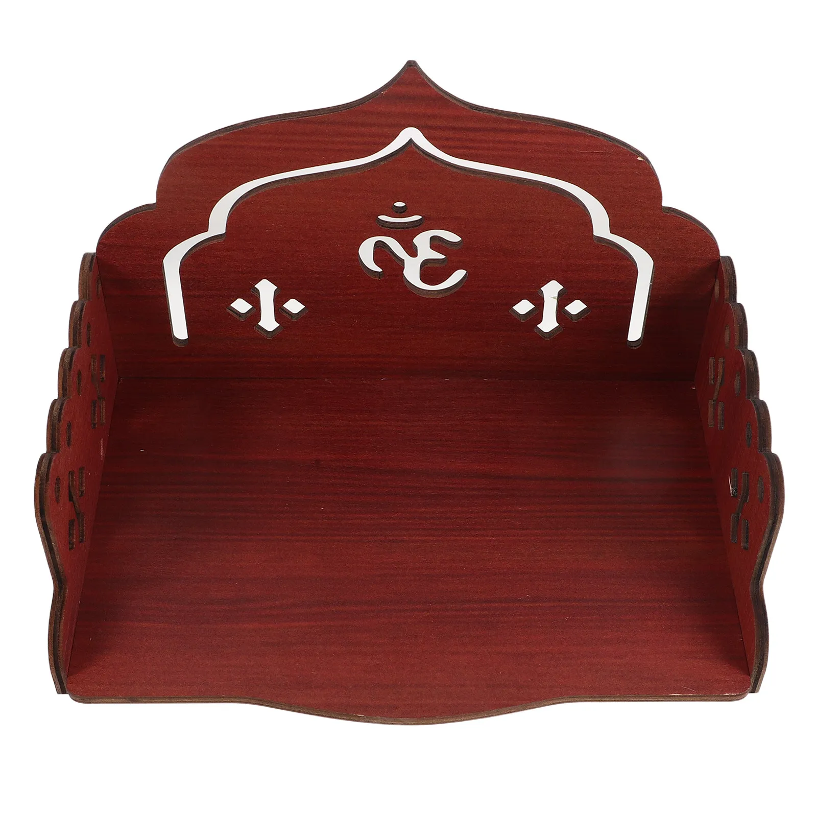 Wooden Temple Pooja Wall Mounted Altar Shelf 8.7x6x6 Inch Small Buddhist Shrine for Prayer Corner Home Office Meditation