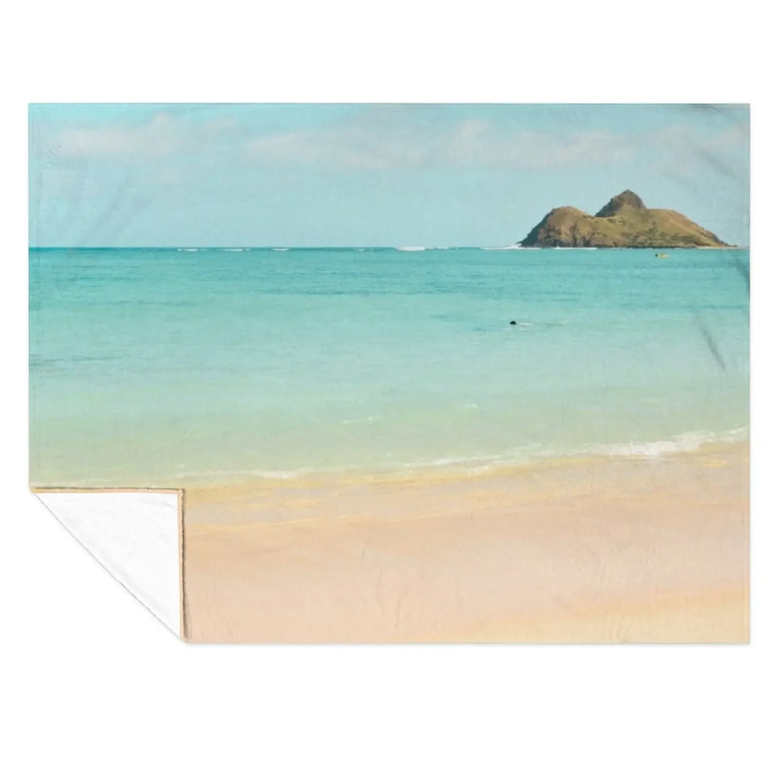 

Lanikai Hawaiian Ocean Beach Views Throw Blanket heavy to sleep Hairy Decorative Sofa Heavy Blankets