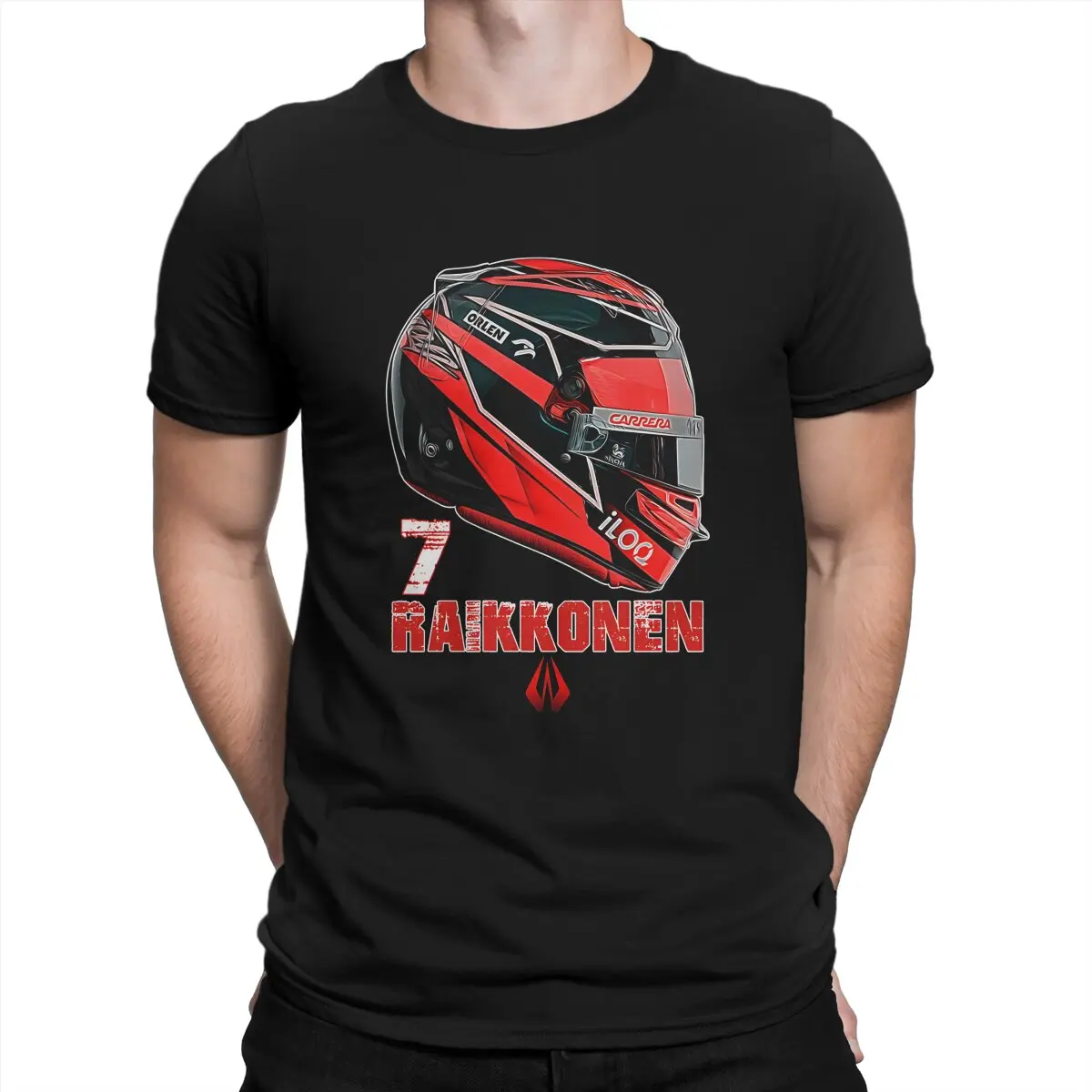 Men\'s T-Shirt Helmet 2021 Leisure Pure Cotton Tee Shirt Short Sleeve Kimi Raikkonen T Shirt Crewneck Clothes Printing