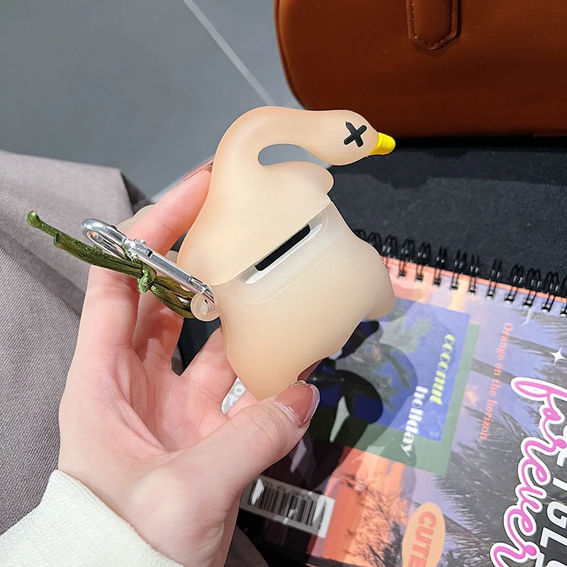 Чехол «Утка» с изменением цвета для Apple Airpods 4, 3, 2, 1 поколения, защитный чехол для AirPods Pro 2-го 1-го поколения Pro2 Creative