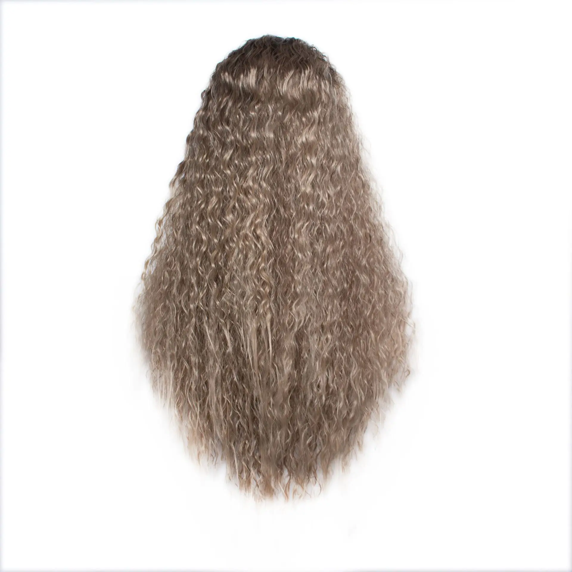 Wig, African long curly hair, European and American gradual change color corn perm wig chemical fiber wig headgear