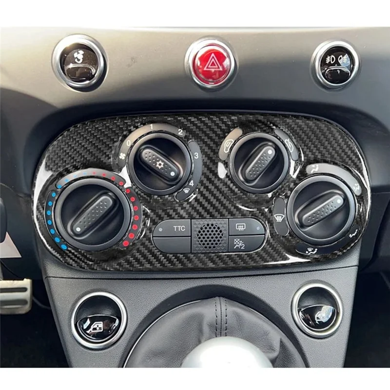 

Car AC Switch Knob Trim AC Switch Knob Trim For Fiat 500 Carbon Fiber For Fiat 500 Abarth Black-A08Q