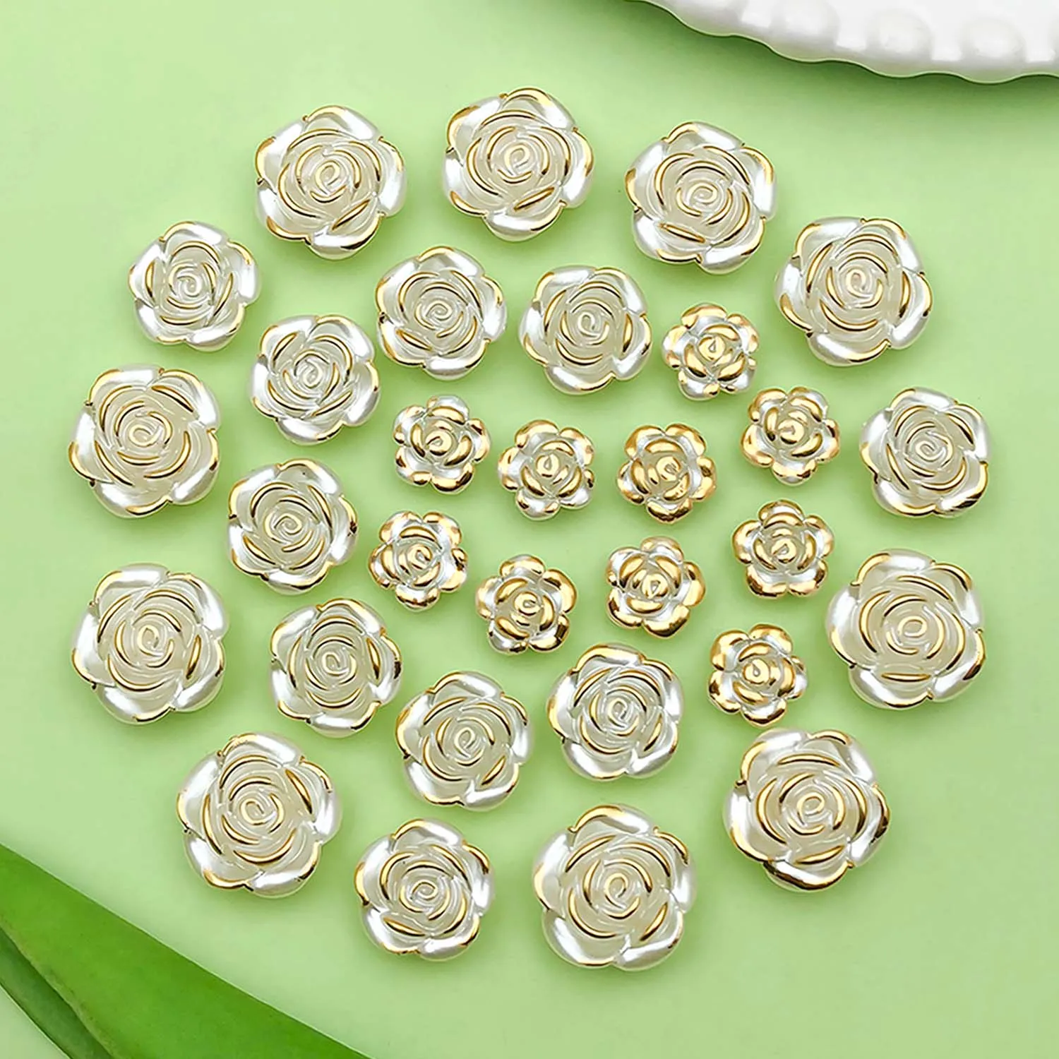 30pcs Acrylic Rose Flower Beads, Fashionable Loose Beads For DIY Bracelet Necklace Earrings Jewelry Making Accessories