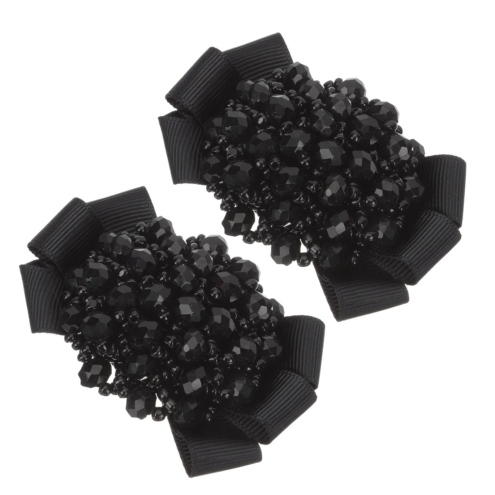Bow Shoe Clips with Crystal Ribbon Decorations for Flats, Pumps & Wedding Shoes – 1 Pair Elegant Accessories