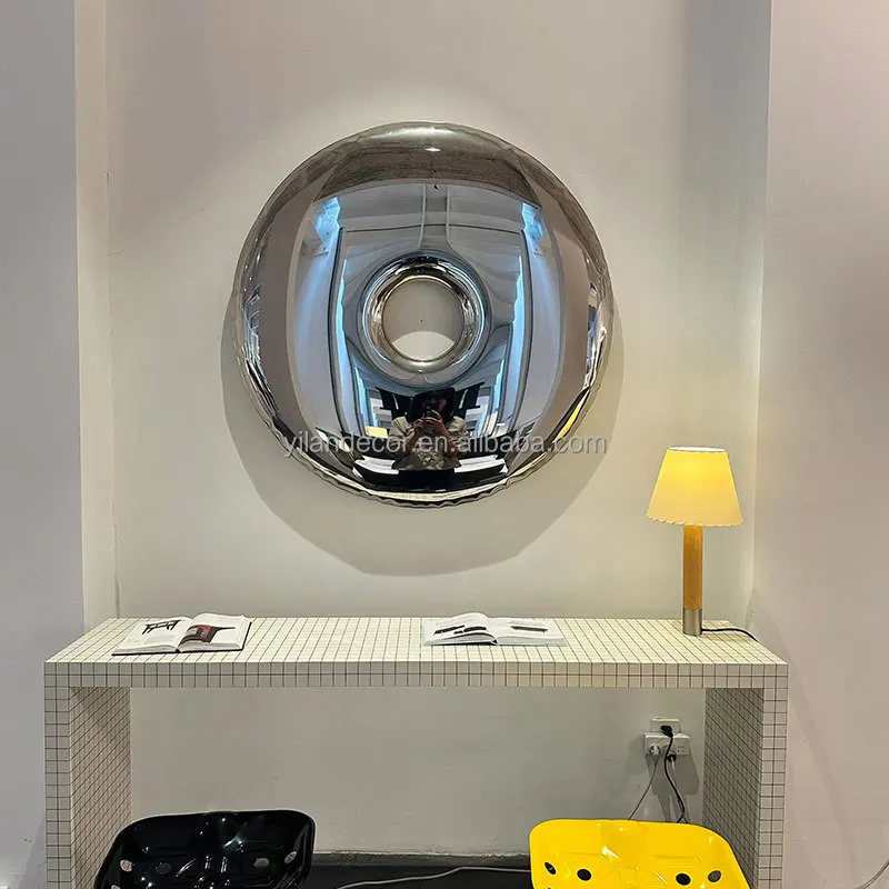 

Handcrafted Stainless Steel Wall Decoration Hotel Home Sofa Background Doughnut Metal Art Installation