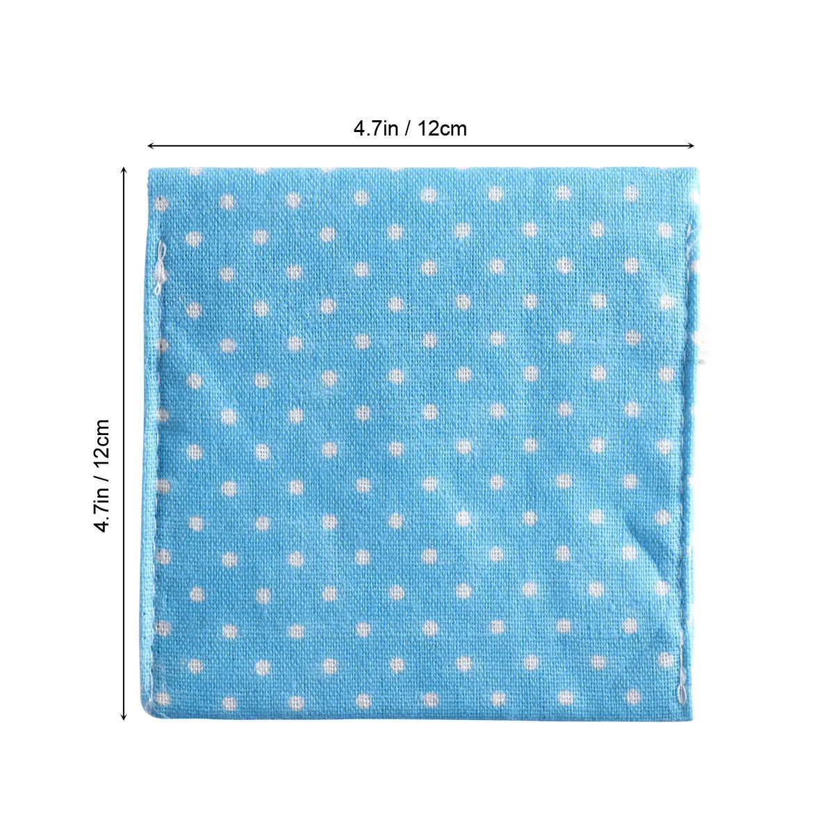 Women's Polka Dot Cotton Sanitary Pouch for Menstrual Pads Tampons Nursing Pads Coin Change Keys Cards Jewelry Organizer Blue