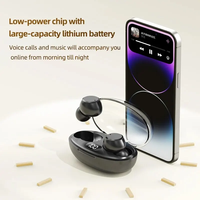 T62 Bluetooth Earphone Touch Control Wireless Headphones Earbuds V5.3 Headset with Digital Display Waterproof for Mobile Phone