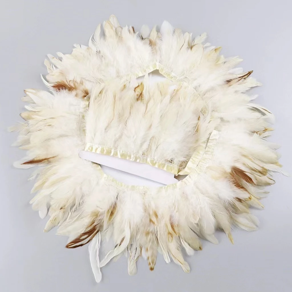 Ruban de plumes de faisan naturelles blanches de 1m, franges de 10-15CM, pour chapeau Juju, artisanat, couture, tapisserie, décoration