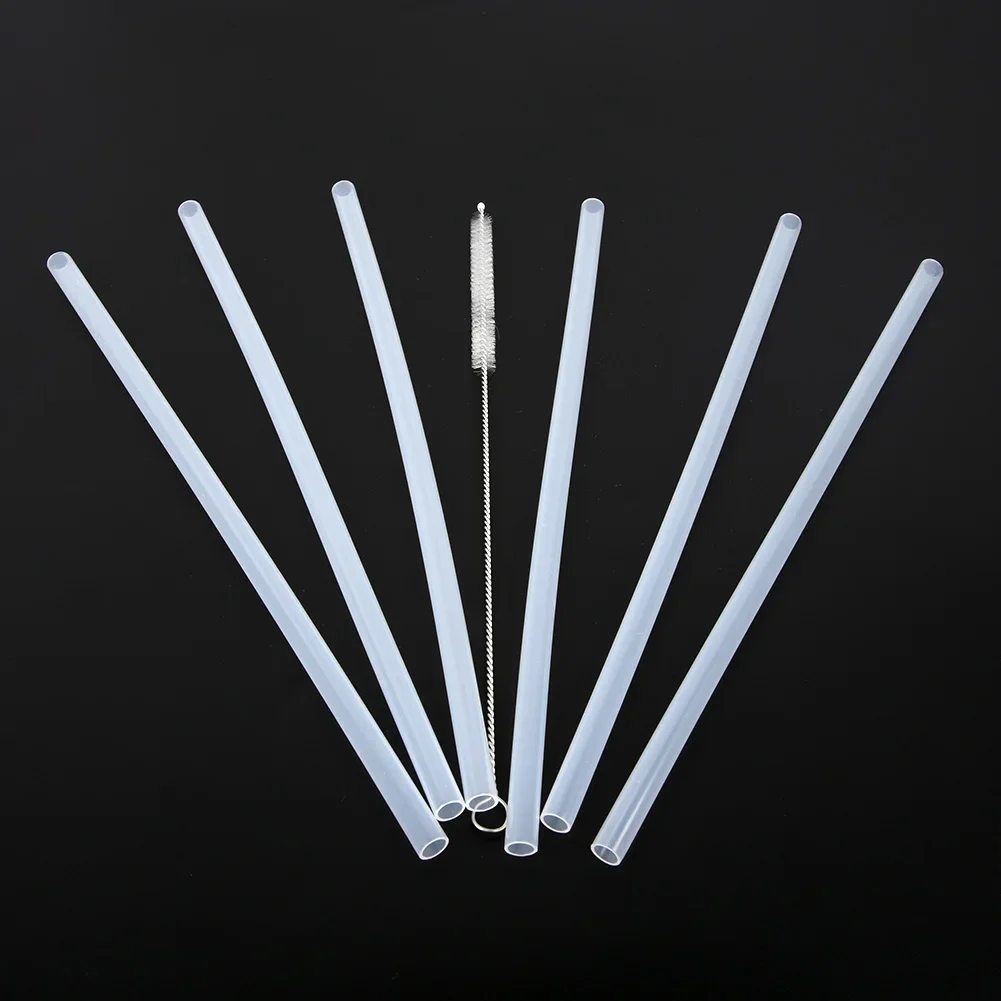 

1 Set Outdoor Riding Straw Accessories Replacement 6x Straws +1x Cleaning Brush Set For Hydro Flask Wide Mouth Bottle