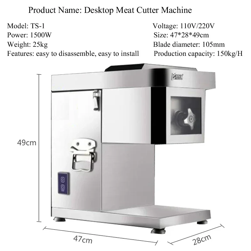 Blade Electric Meat Slicer Cutting Machine Kitchen Chopper Vegetable Cutter For Beef Turkey Home Appliance Commercial