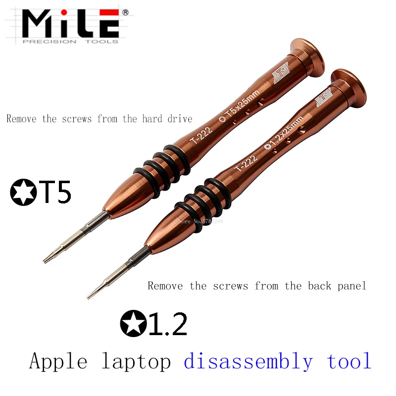 MILE Precision 1.2mm P5 Pentalobe T5 Torx Screwdriver for Apple Macbook Air / Pro with Retina Display Laptop Repair Tools Set