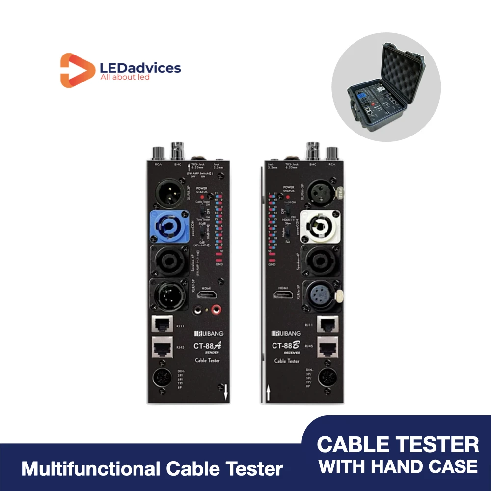 CT-88 XLR Sinyali, HDMI ve Ses Hattı Testi AV Ekipmanı için Taşınabilir El Çantası ile Hepsi Bir Arada Çok Fonksiyonlu Kablo Test Cihazı