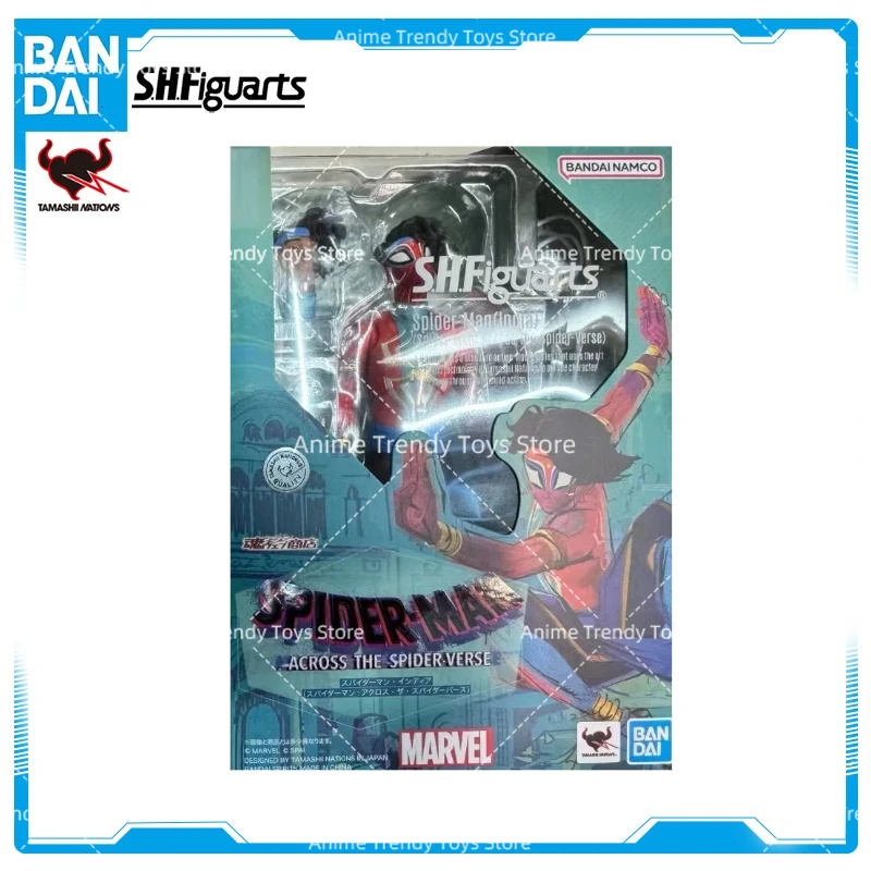 

In Stock Original Bandai SHF S.H.Figurats Spider Man India Anime full Action Figure Finished Model Kit Toy Gift for Kids WY