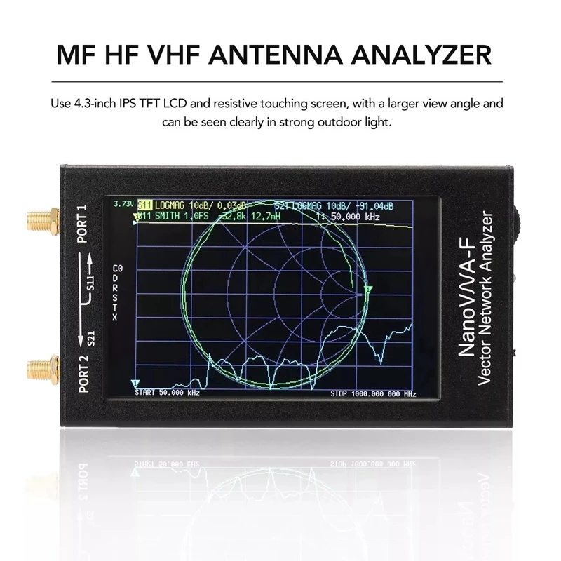 ナルオブナ-f、ハンドヘルド、ツワメーター、50khz-1000mhz、4.3インチips、tft、デジタルディスプレイ、短波、mf、hf用のポータブルベクトルネットワークアナライザー