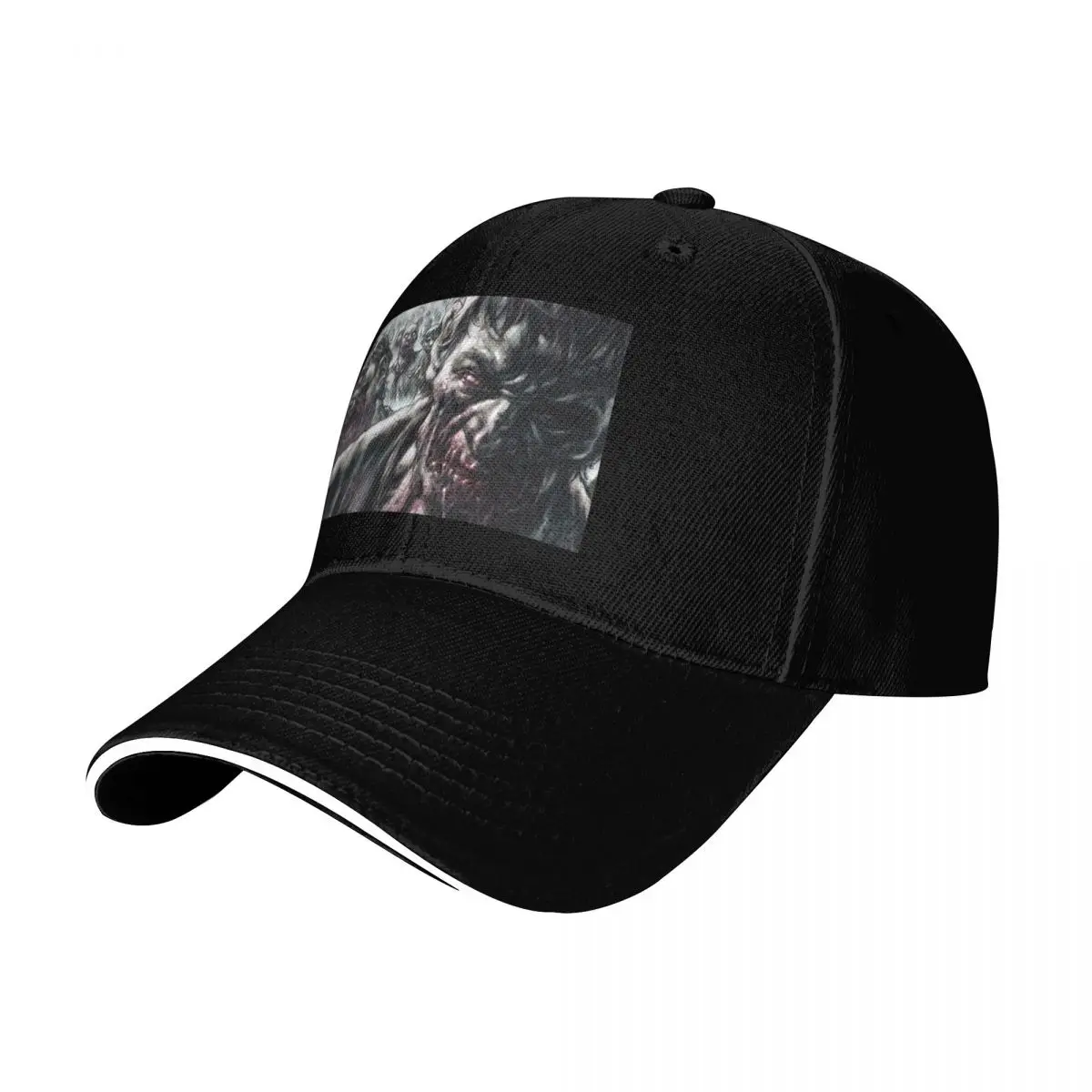 Zombie Horde Baseball Cap Cotton Twill Breathable Contrast Two Tone Brim Snapback Flat Bill