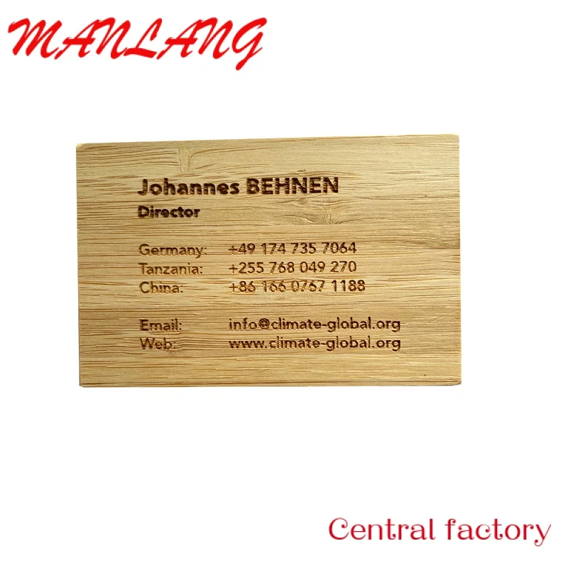 Custom  Recyclable N  card custoized logo engraved  ood N card for busins