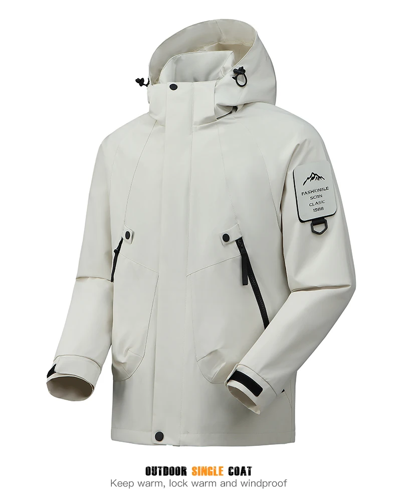 LNGXO Unisex wasserdichte Outdoor-Jacke, Windjacke, Regenmantel zum Klettern, Wandern, Camping, Trekking, Herren und Damen, winddicht, atmungsaktiv – Detail 13