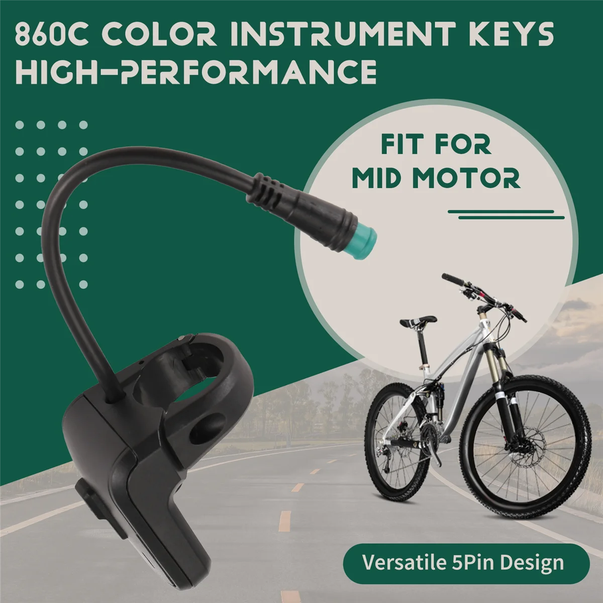 For Bafang Mid Drive Motor 5Pin Bafang 860C LCD Color Display Switch Key for Mid Motor Mountain BikeJAS