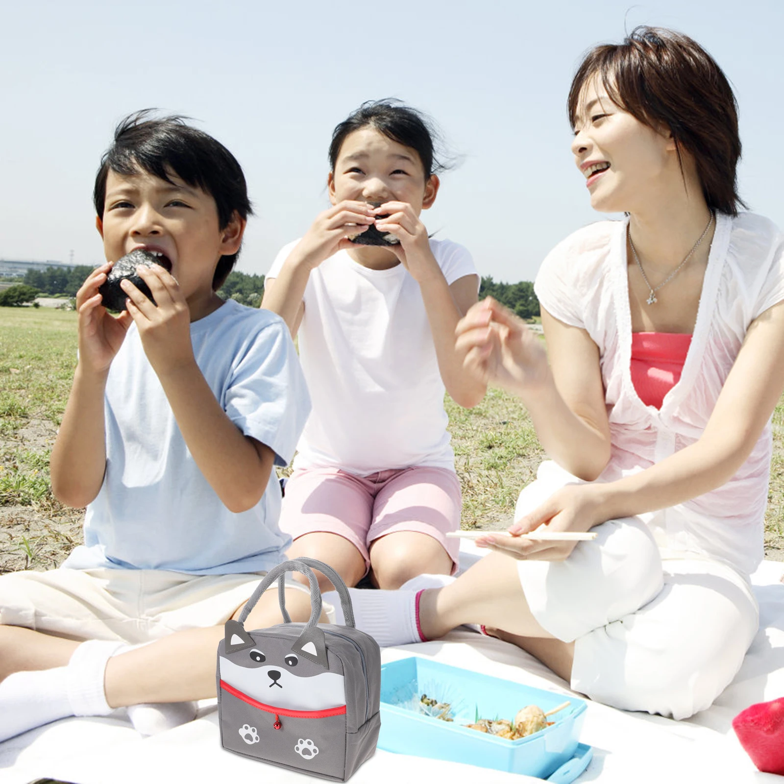 

Portable Insulation Bag Lunch for Barbecue Reusable Bags Bento Insulated Cartoon Aluminum Foil Tote Travel Hiking