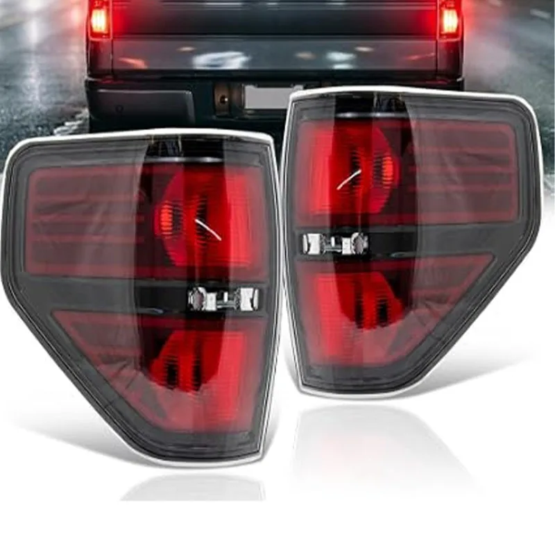 LED Tail Lights Assembly For Ford F‑150 Styleside Pickup 2009‑2014 Chrome Housing Replaces OE BL3Z‑13404‑B BL3Z‑13405‑B