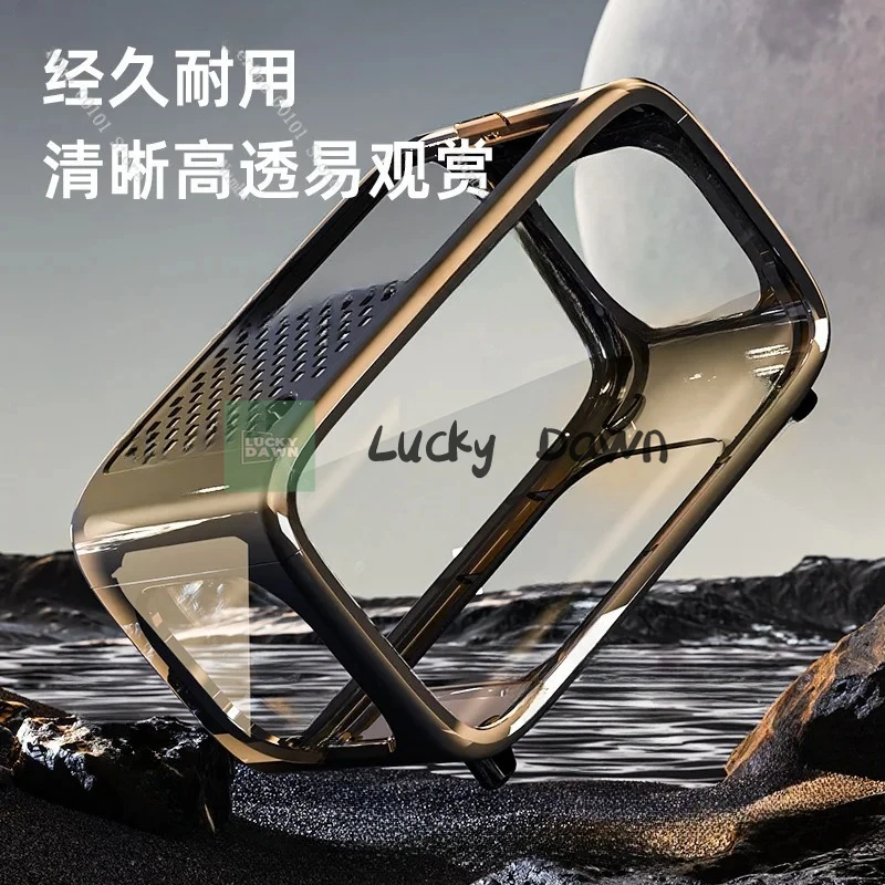 خزان حوض سمك أكريليك سعة 10 جالون مع غطاء، ديكور وعاء السمك ذو المناظر الطبيعية البيئية الشفافة لسطح طاولة مدخل غرفة المعيشة