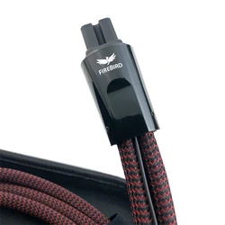 FireBird Power Cable EU / US Plug High Current Low-Z / Noise-Dissipation 3-Pole HiFi Audio AC Power Cord with 72V Battery