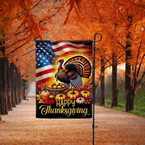 Thanksgiving Turkey American Flag Garden Flag AAL HHM WZZ yyi