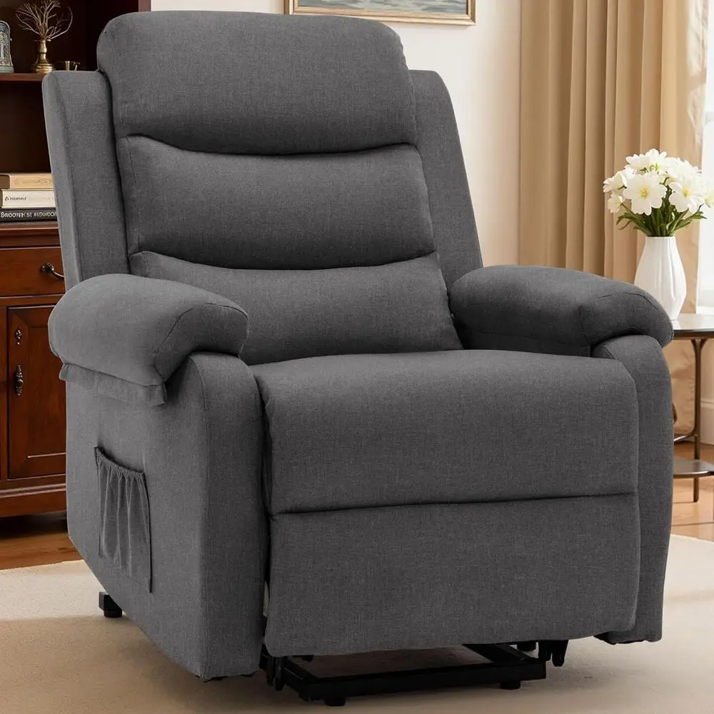 

Power Lit Recliner Chair or Elderly, Electric Lit Chair or Adults, Small Recliner with Side kets or Living Room Reading Room, Re