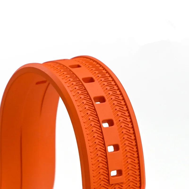 21mm FKM Fluororubber Curved End Sports Waterproof Rubber Watchband For Rolex Tissot1853 Starfish Diving T120 Series Watch Strap