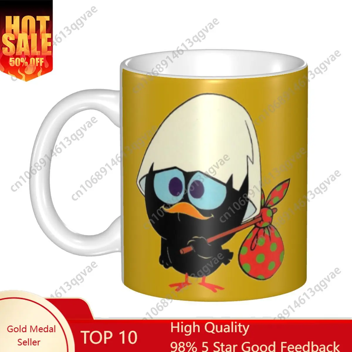 

Kawaii Calimero Chiken Mugs Cartoon Anime Coffee Ceramic Mug Creative Present Outdoor Work Camping Cups