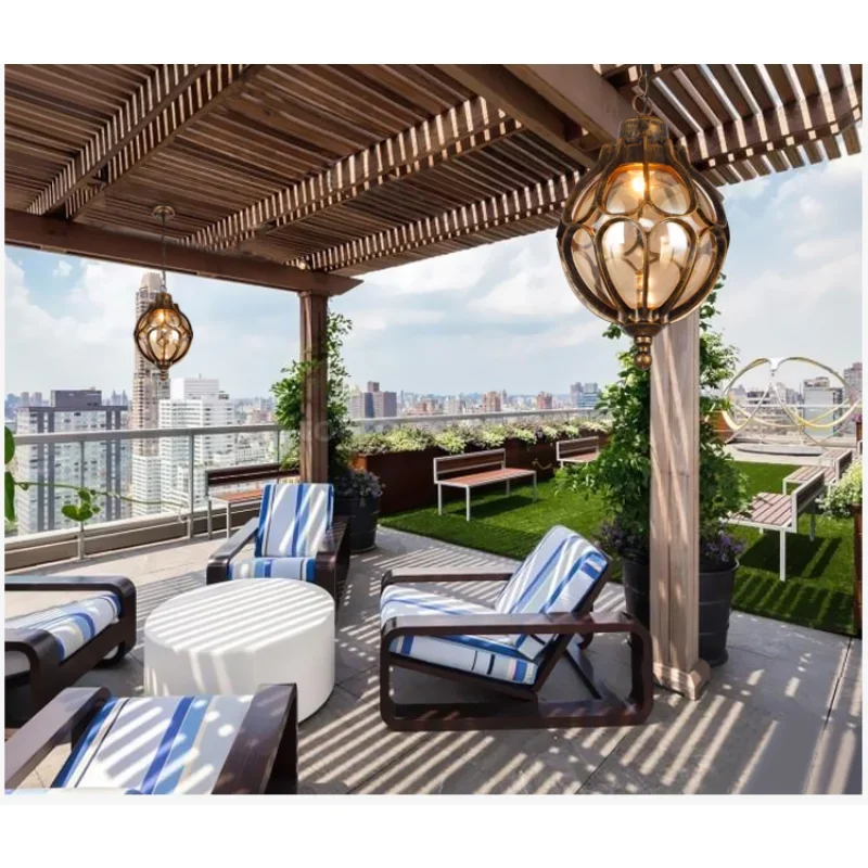 NUH خمر مصابيح متدلية شخصية بسيطة في الهواء الطلق مصابيح معلقة شرفة الممر فناء العنب أضواء قلادة مقاومة للماء