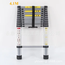 New 4.1m Stable Foldable Telescopic Aluminum Ladder Multi Purpose Industrial Herringbone Telescopic Straight Ladder Step